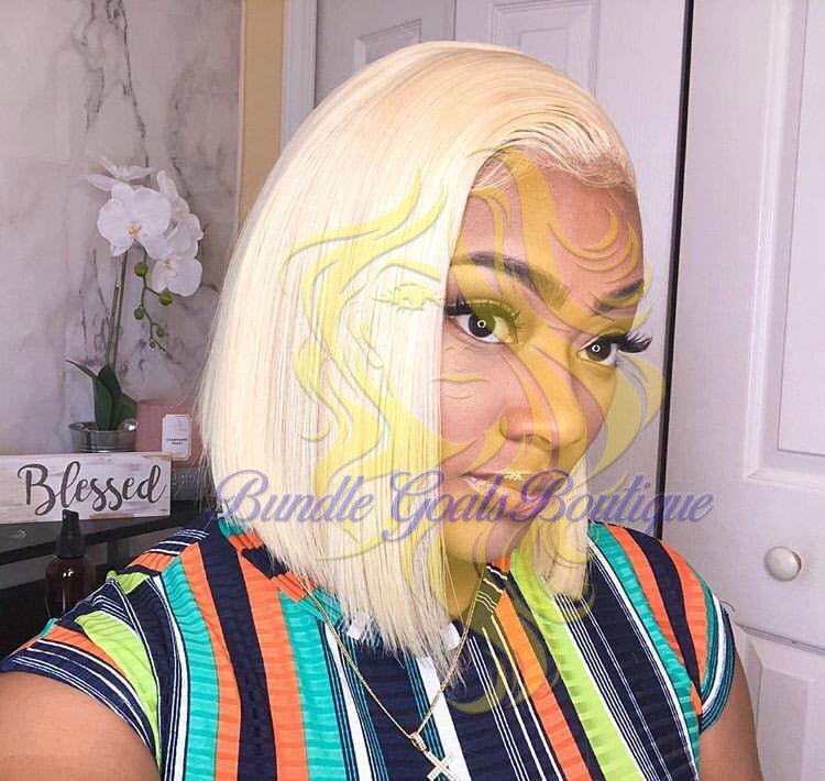 613 Blonde Straight 4x4 Lace Closure Wig